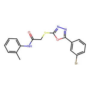 2-((5-(3-Bromophenyl)-1,3,4-oxadiazol-2-yl)thio)-N-(o-tolyl)acetamide structure