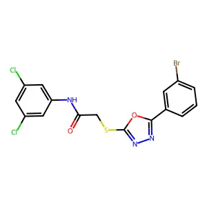 2-((5-(3-Bromophenyl)-1,3,4-oxadiazol-2-yl)thio)-N-(3,5-dichlorophenyl)acetamide structure