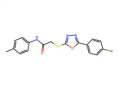 2-((5-(4-Bromophenyl)-1,3,4-oxadiazol-2-yl)thio)-N-(p-tolyl)acetamide structure