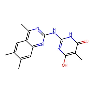 5-Methyl-2-((4,6,7-trimethylquinazolin-2-yl)amino)pyrimidine-4,6-diol structure
