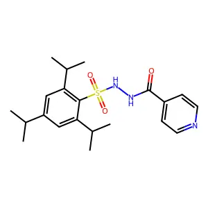 N'-[2,4,6-tri(propan-2-yl)phenyl]sulfonylpyridine-4-carbohydrazide structure
