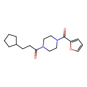 1-(3-Cyclopentylpropanoyl)-4-(2-furoyl)piperazine structure
