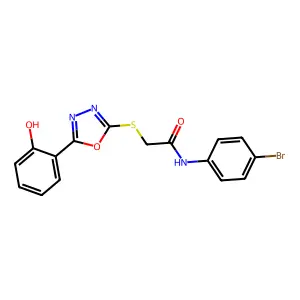 N-(4-Bromophenyl)-2-((5-(2-hydroxyphenyl)-1,3,4-oxadiazol-2-yl)thio)acetamide structure