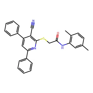 2-((3-Cyano-4,6-diphenylpyridin-2-yl)thio)-N-(2,5-dimethylphenyl)acetamide structure