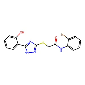 N-(2-Bromophenyl)-2-((3-(2-hydroxyphenyl)-1H-1,2,4-triazol-5-yl)thio)acetamide structure