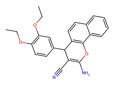 2-Amino-4-(3,4-diethoxy-phenyl)-4H-benzo[h]chromene-3-carbonitrile structure