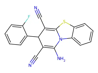 1-Amino-3-(2-fluorophenyl)-3H-pyrido[2,1-b][1,3]benzothiazole-2,4-dicarbonitrile structure