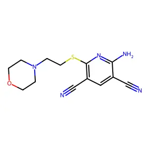 2-Amino-6-(2-morpholin-4-ylethylsulfanyl)pyridine-3,5-dicarbonitrile structure
