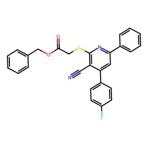Benzyl {[3-cyano-4-(4-fluorophenyl)-6-phenylpyridin-2-yl]sulfanyl}acetate structure