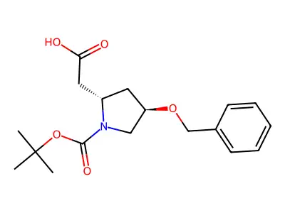 4-Benzyloxy-2-carboxymethyl-pyrrolidine-1-carboxylic acid tert-butyl ester structure