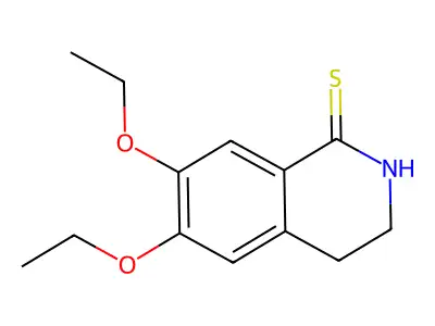 6,7-Diethoxy-2,3,4-trihydroisoquinoline-1-thione structure