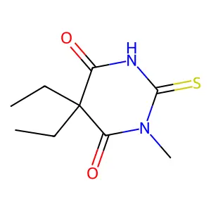 5,5-diethyl-1-methyl-2-sulfanylidene-1,3-diazinane-4,6-dione structure
