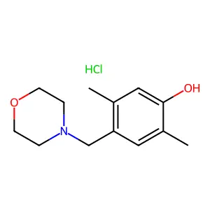 Phenol, 2,5-dimethyl-4-(4-morpholinylmethyl)-, hydrochloride (1:1) structure