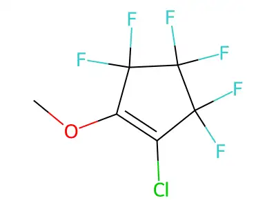1-Chloro-3,3,4,4,5,5-hexafluoro-2-methoxycyclopentene structure