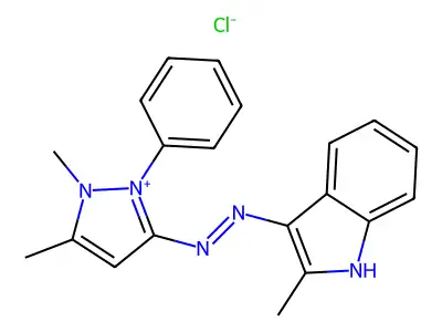 2,3-dimethyl-5-[azo]-1-phenyl-1h-pyrazoliumchloride structure