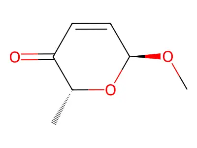 Methyl 2,3,6-trideoxy-alpha-glycero-hex-2-enopyranosid-4-ulose structure