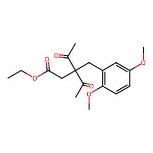 Ethyl 3-acetyl-3-[(2,5-dimethoxyphenyl)methyl]-4-oxopentanoate structure