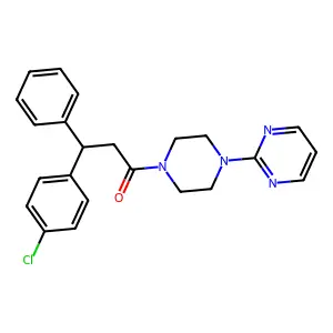 Ketone, beta-(p-chlorophenyl)phenethyl 4-(2-pyrimidyl)piperazinyl structure