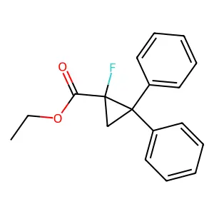 Ethyl 1-fluoro-2,2-diphenylcyclopropanecarboxylate structure