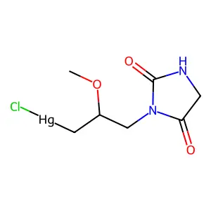 Mercury, chloro((3-(2,4-dioxo-3-imidazolidinyl)-2-methoxy)propyl)- structure