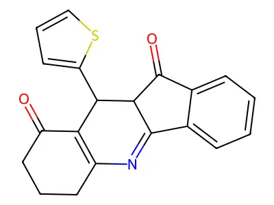 10-thiophen-2-yl-7,8,10,10a-tetrahydro-6H-indeno[1,2-b]quinoline-9,11-dione structure
