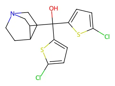 1-Azabicyclo[2.2.2]octan-3-yl-bis(5-chlorothiophen-2-yl)methanol structure