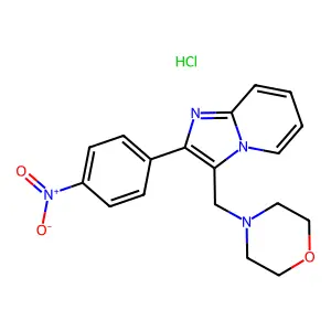 Imidazo(1,2-a)pyridine, 3-(morpholinomethyl)-2-(p-nitrophenyl)-, hydrochloride structure