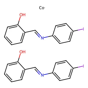 Cobalt;bis(2-[(4-iodophenyl)iminomethyl]phenol) structure