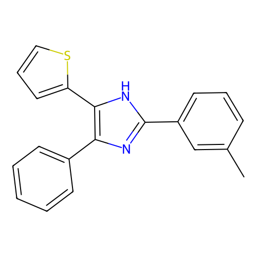 2-(3-methylphenyl)-4-phenyl-5-(thiophen-2-yl)-1H-imidazole structure
