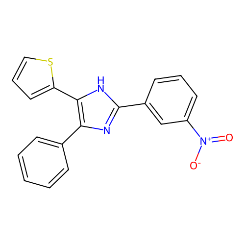 2-(3-nitrophenyl)-4-phenyl-5-(2-thienyl)-1H-imidazole structure