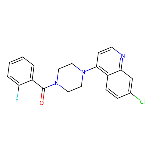 [4-(7-Chloroquinolin-4-yl)piperazin-1-yl]-(2-fluorophenyl)methanone structure
