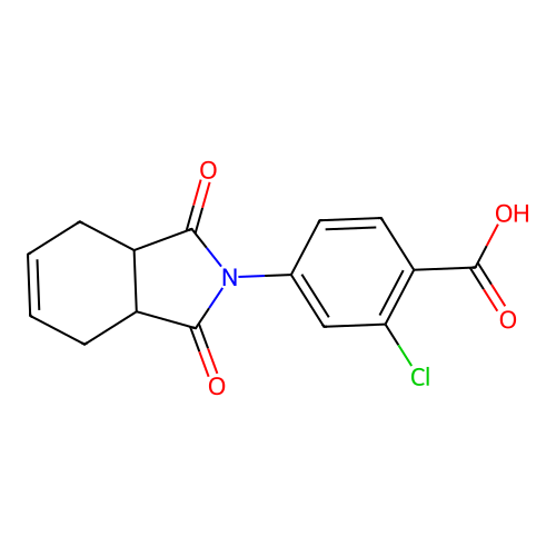 2-chloro-4-(1,3-dioxo-1,3,3a,4,7,7a-hexahydro-2H-isoindol-2-yl)benzoic acid structure