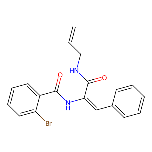 (2E)-2-[(2-bromophenyl)carbonylamino]-3-phenyl-N-prop-2-enylprop-2-enamide structure