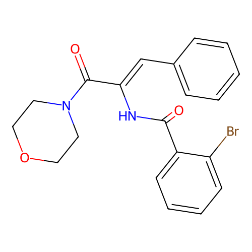 2-bromo-N-[(1Z)-3-(morpholin-4-yl)-3-oxo-1-phenylprop-1-en-2-yl]benzamide structure
