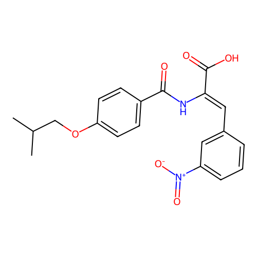 (Z)-2-(4-Isobutoxy-benzoylamino)-3-(3-nitro-phenyl)-acrylic acid structure