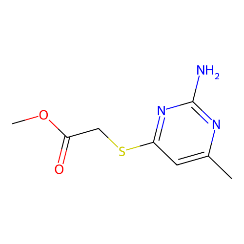 Methyl 2-(2-amino-6-methylpyrimidin-4-ylthio)acetate structure