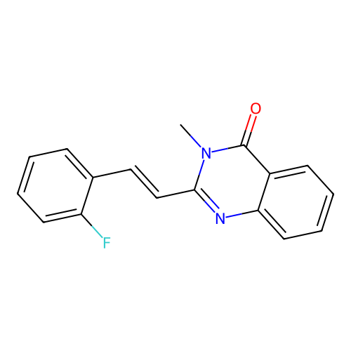 (E)-2-(2-fluorostyryl)-3-methylquinazolin-4(3H)-one structure