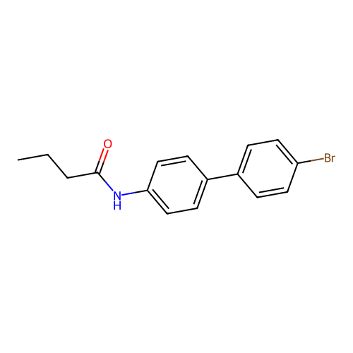 N-[4-(4-bromophenyl)phenyl]butanamide structure
