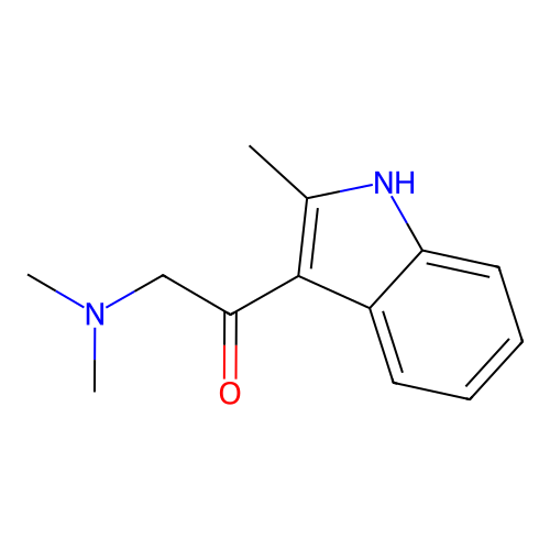2-(dimethylamino)-1-(2-methyl-1H-indol-3-yl)ethanone structure