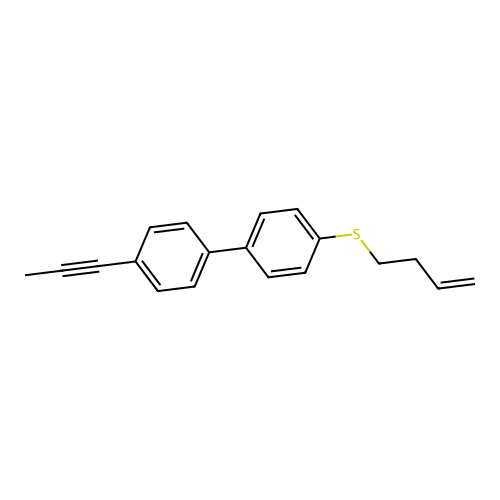 4-(3-Butenylsulfanyl)-4'-(1-propynyl)-1,1'-biphenyl structure