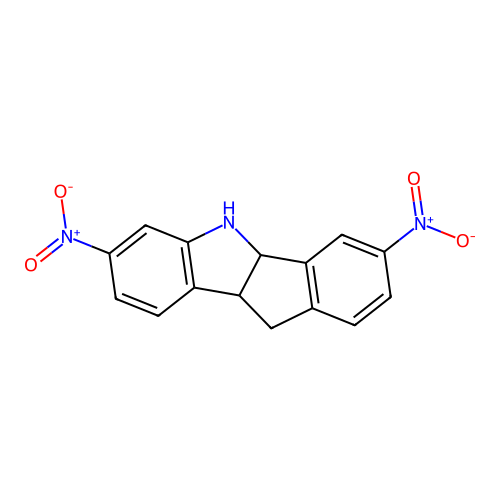 3,7-Bisnitro-4b,5,9b,10-tetrahydroindeno[1,2-b]indole structure