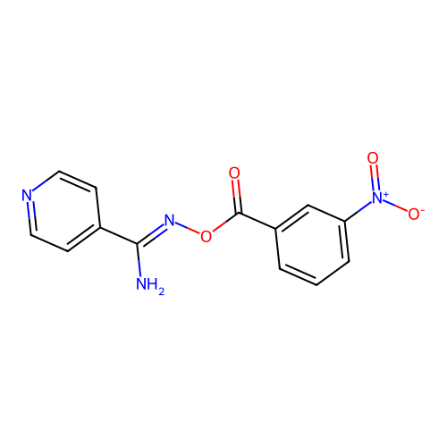 [[Amino(pyridin-4-yl)methylidene]amino] 3-nitrobenzoate structure