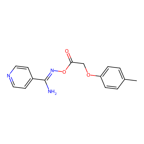 N'-{[2-(4-methylphenoxy)acetyl]oxy}pyridine-4-carboximidamide structure