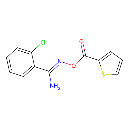 (Z)-2-chloro-N'-((thiophene-2-carbonyl)oxy)benzimidamide structure