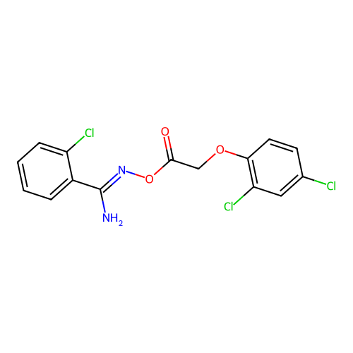 2-chloro-N'-{[(2,4-dichlorophenoxy)acetyl]oxy}benzenecarboximidamide structure