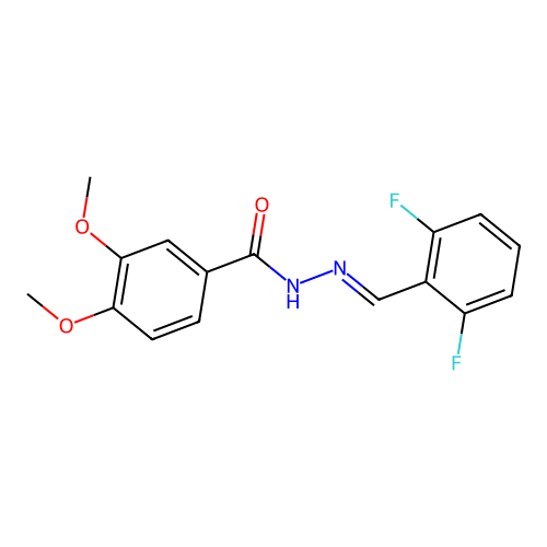 N-[(2,6-difluorophenyl)methylideneamino]-3,4-dimethoxybenzamide structure