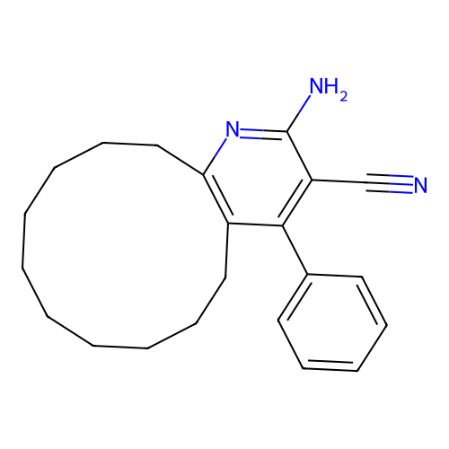 2-amino-4-phenyl-5,6,7,8,9,10,11,12,13,14-decahydrocyclododeca[b]pyridine-3-carbonitrile structure