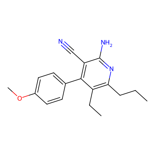 2-Amino-5-ethyl-4-(4-methoxyphenyl)-6-propylpyridine-3-carbonitrile structure