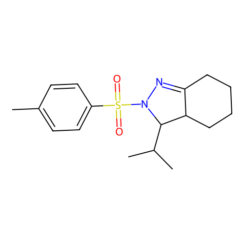 2-[(4-methylphenyl)sulfonyl]-3-(propan-2-yl)-3,3a,4,5,6,7-hexahydro-2H-indazole structure