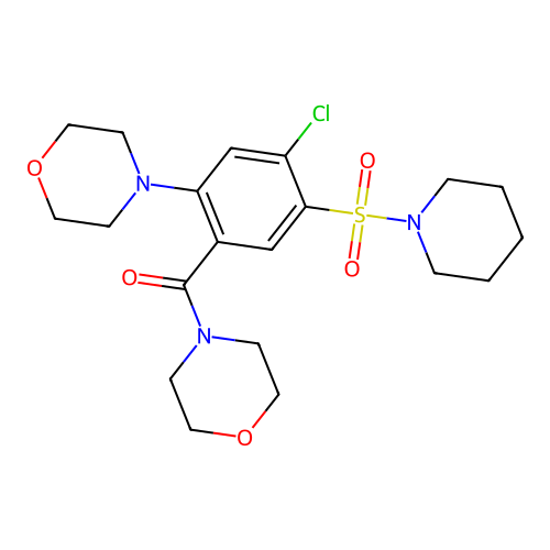 (4-Chloro-2-morpholino-5-(piperidin-1-ylsulfonyl)phenyl)(morpholino)methanone structure